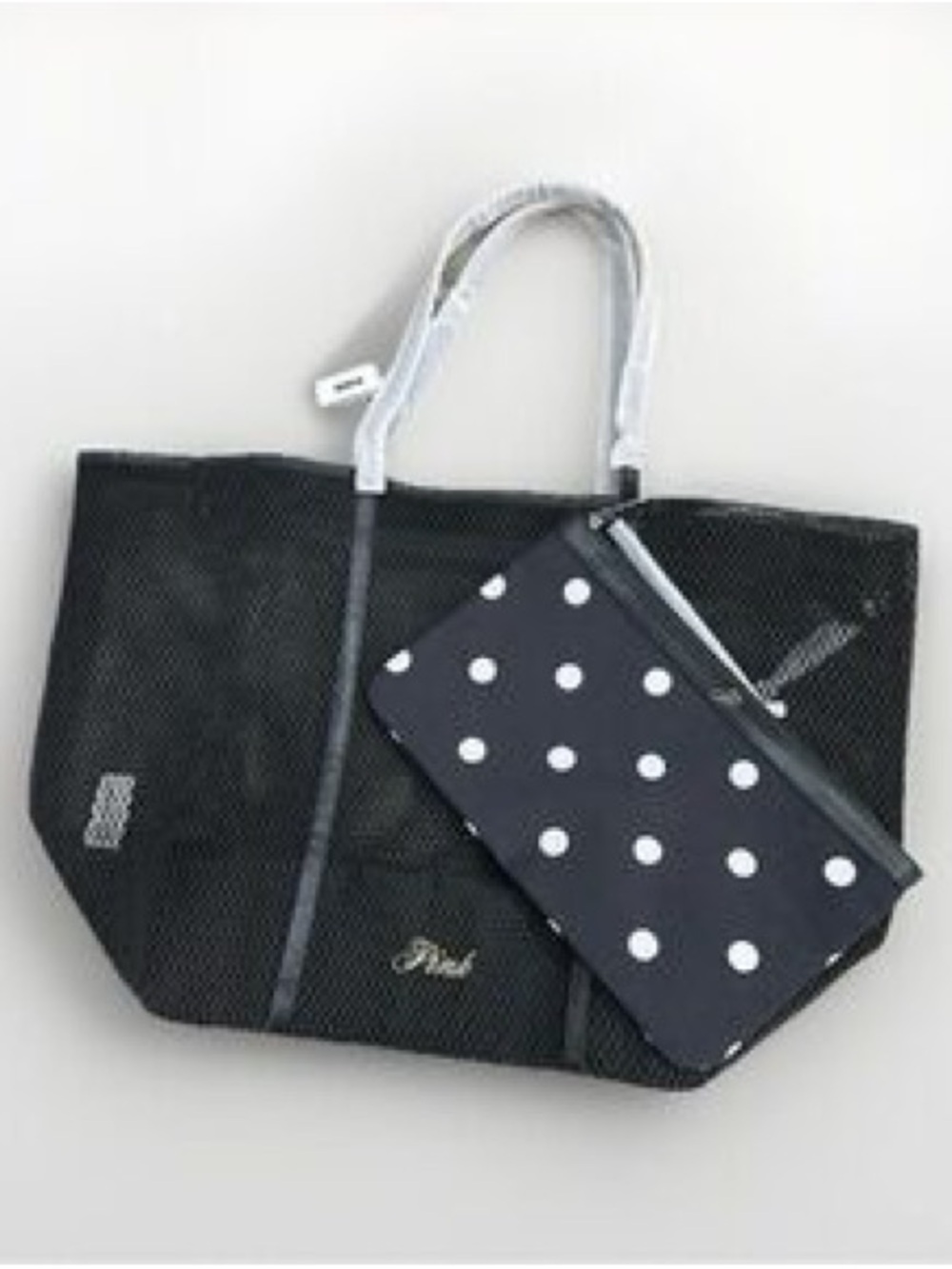 Victoria's Secret mesh & Black and White Polka Dot Totes